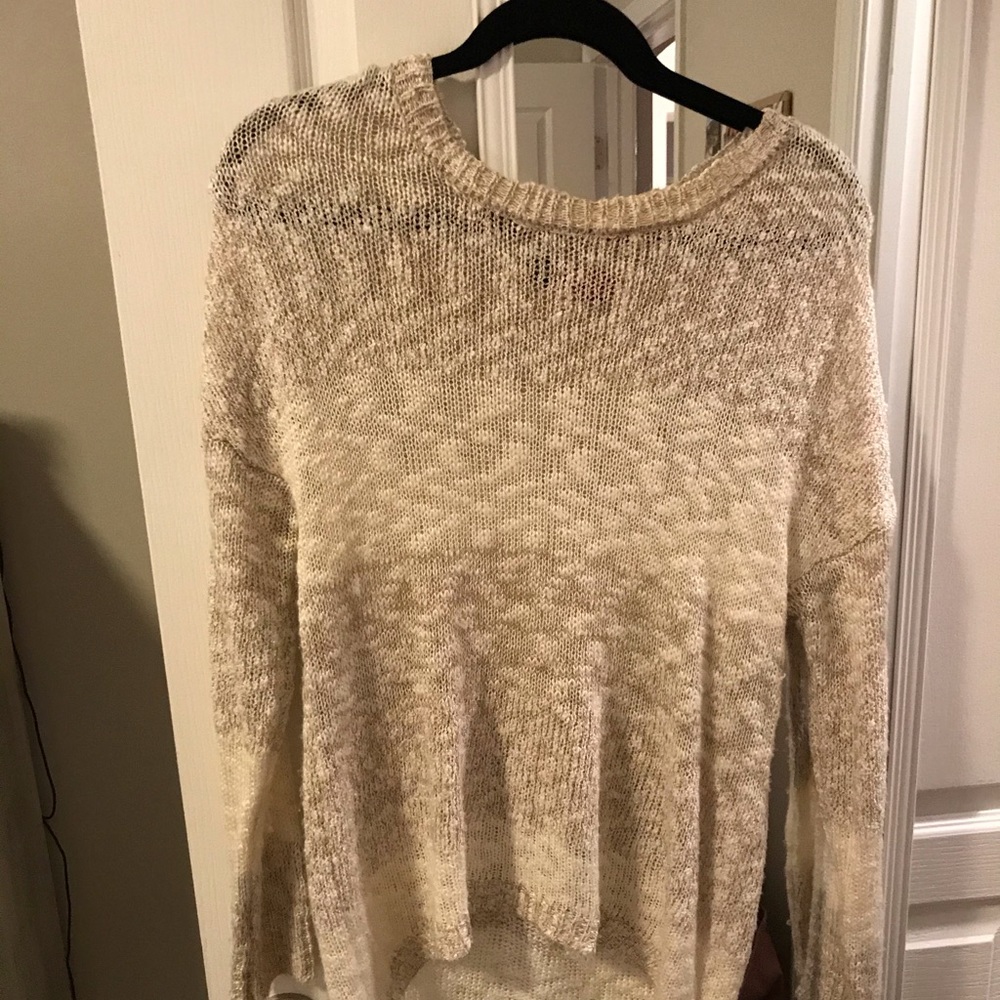 Tan and cream light sweater